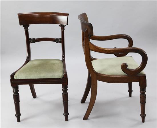 A set of eight Regency mahogany dining chairs, H.2ft 9in.